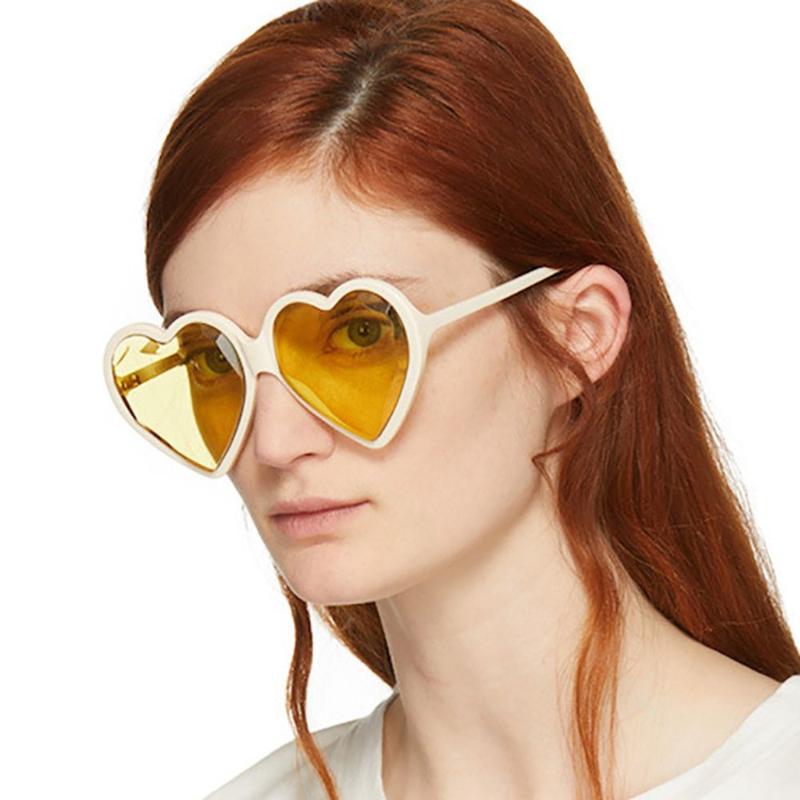 

Sunglasses WOENFEL Vintage Women Heart Shaped Fashion Sun Glasses Designer Men Classic Big Frame Eyeglasses