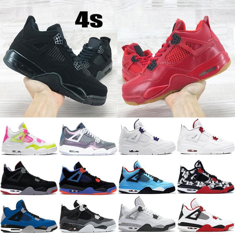 

New 4 4s Union noir guava ice Jumpman Men Basketball Shoes sail Neon metallic purple basketball Sneakers Black cat bred Fire Red Trainers