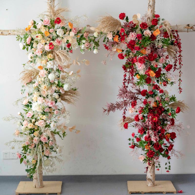 

Custom Wedding arch decor flower arrangement table flower ball centerpieces floral party stage outdoor scene layout wall, Part b