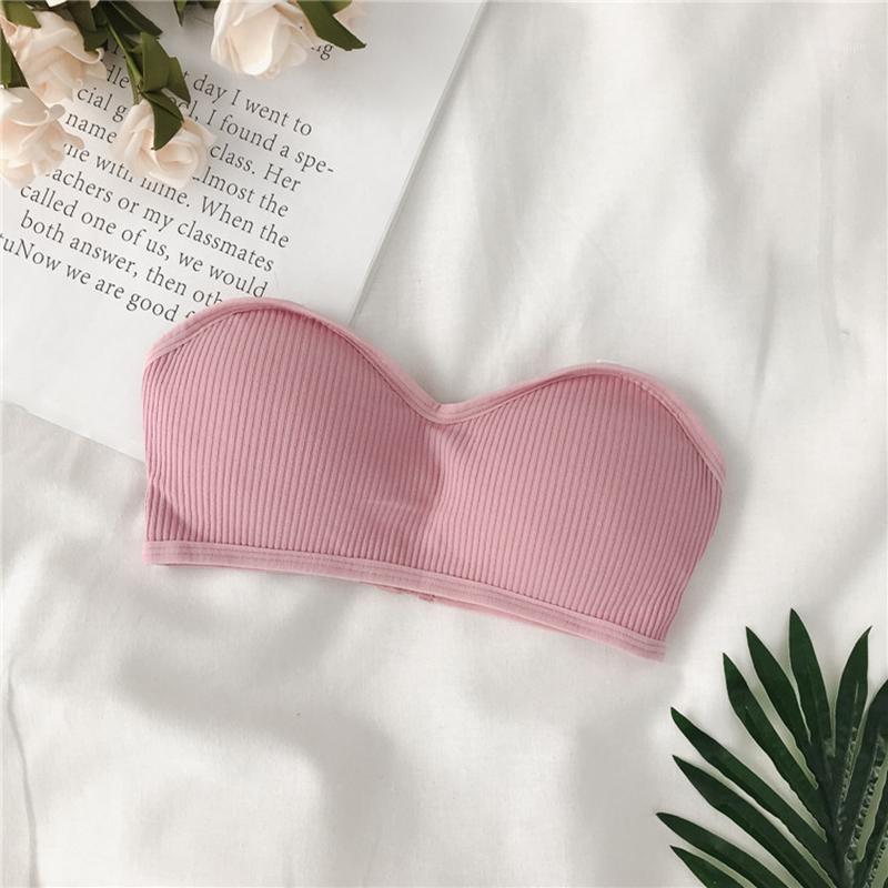 

Girl Color Invisible Shoulder Strap Tube Top Lingerie Comfortable Anti-glare Girl Underwear Fashion Thread Beauty Back Tube Top1, Pink
