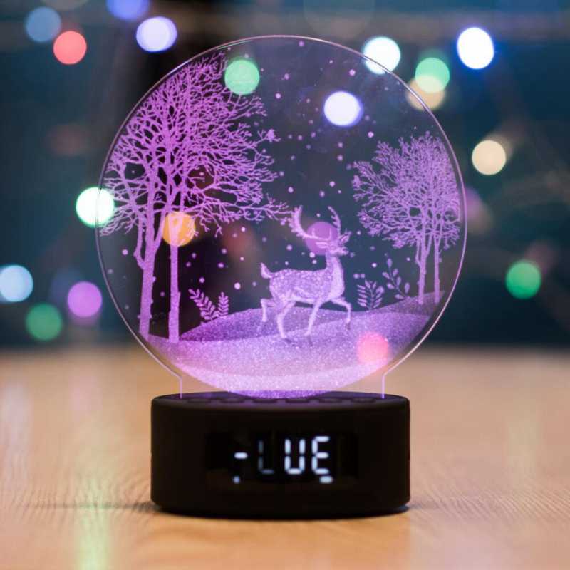 

Simple Desk Lamp Wireless Bluetooth Speaker LED Digital Display Transparent Colorful Night Light Sleeping Light Alarm Clock