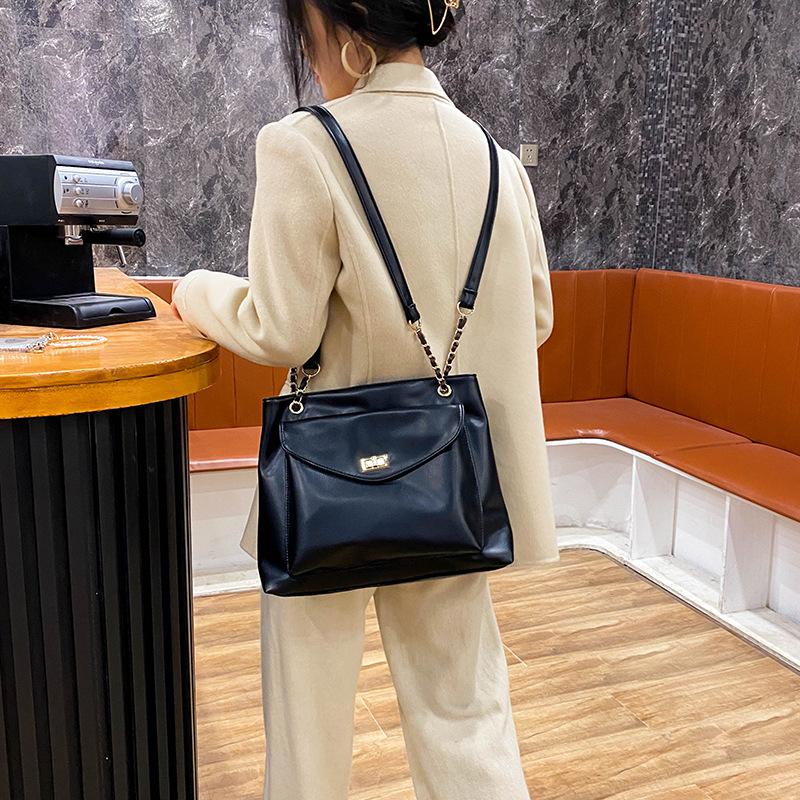 

Bags for Women Bag Female Shoulder Bag Messenger Fashion Tote Large Capacity Chain sac, Black
