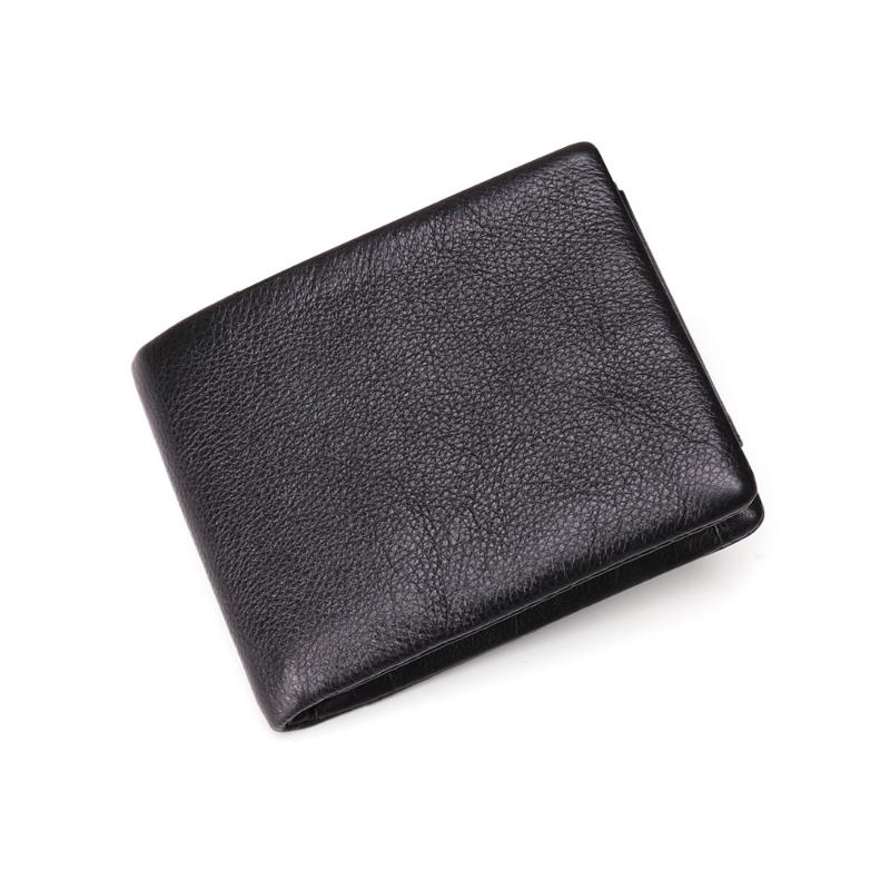 

Fashion Black Minimalist Male Wallet Genuine Cow Leather Men's Wallet Luxury Small for Card Holder