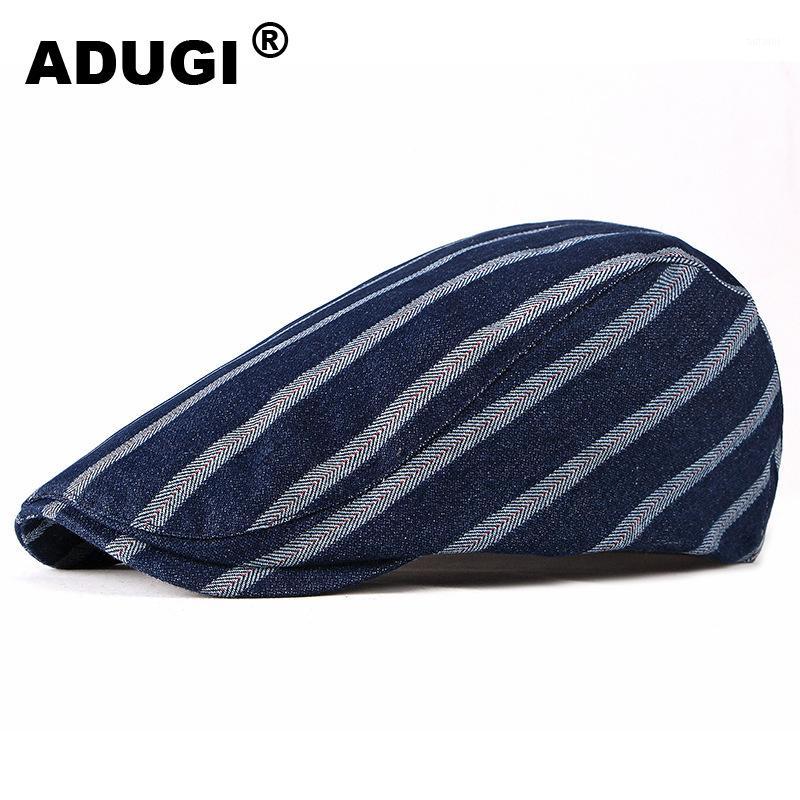 

ADUGI spring and autumn new hat men's Korean version of the trendy fashion cap outdoor sun hat cowgirl beret forward cap1, Navy blue