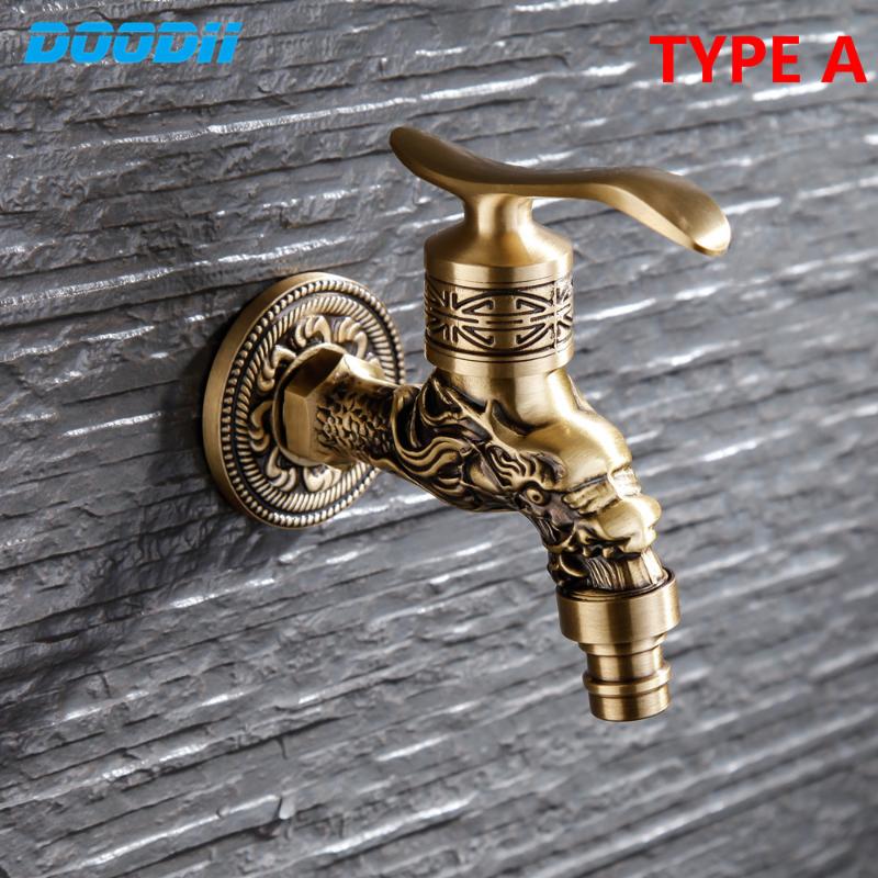 

Bathroom faucet In-wall Brass patina Dragon pattern pattern single handle Washing Machine Toilet Mop Garden Luxury Cold Faucet