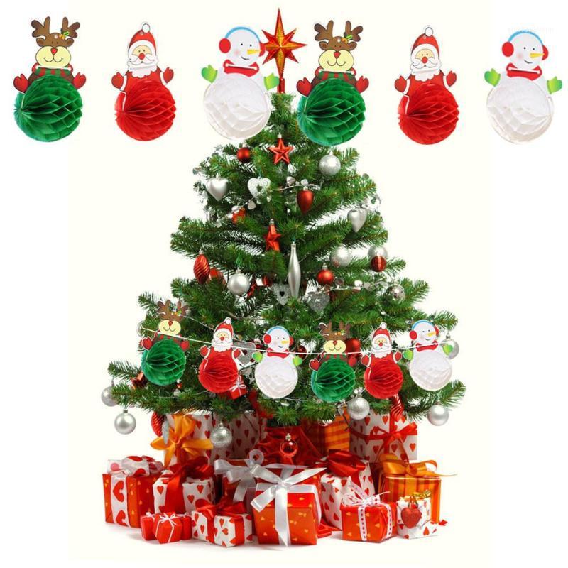 

Christmas Decorations Santa Snowman Paper Ball Garland Festival Venue Decoration Paper Garland Christmas Party Decor1
