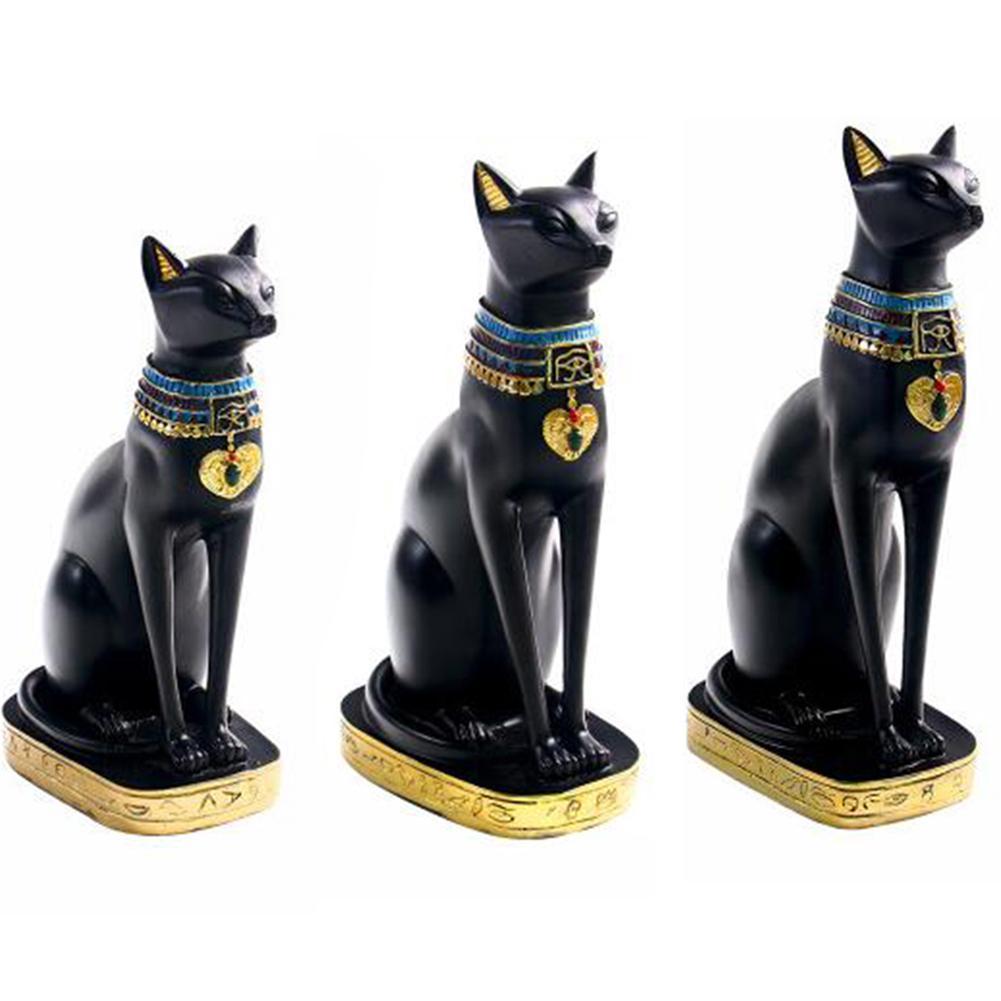 

Resin Crafts Exotic Customs Figurine Statue Egyptian Cat Goddess Bastet Statue Home Decoration Gifts Home Vintage Ornaments T200710