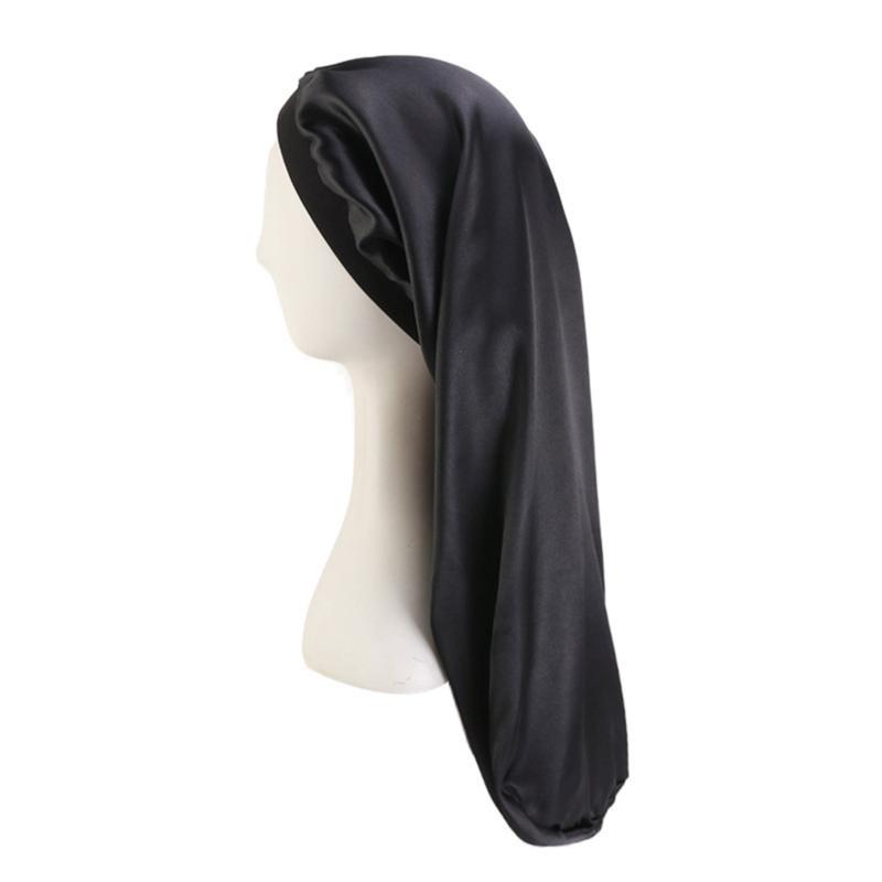 

Wrap Hair Ladies Headwear New Ladies Sleep Night Hat Wide Satin Satin Leopard Print Long Tube Hat Beauty Salon Care, Golden