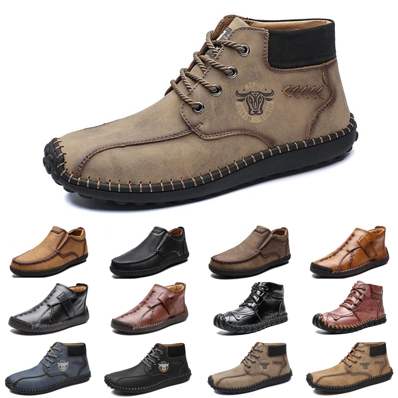

top Designer men leather casual shoes outdoor sewing thread retro simplicity mens trainers sneakers size 40-47, #10
