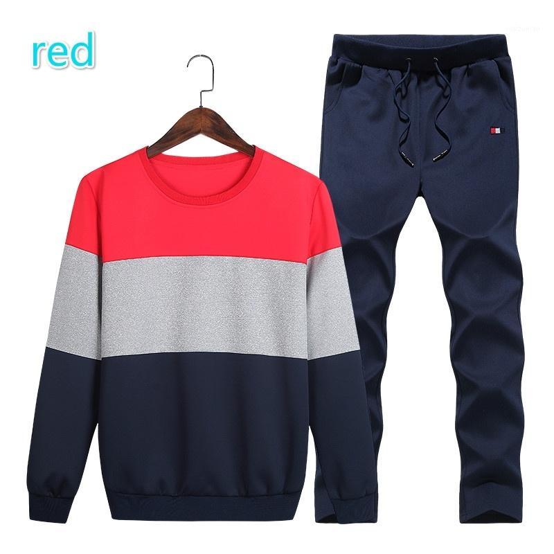 

Male Sweatsuit Sportswear Patchwork Sweatshirt+ Sweatpants Sets Casual Men Track Suit Sweatsuit Masculine1, Blue
