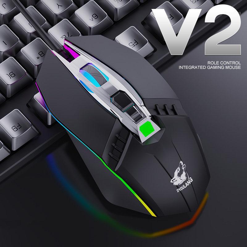 

Free Wolf V2RGB Professional Gaming Mouse Ergonomic Mechanical Wire Mouse 1800DPI Adjustable Optical LED for Pc Laptop1