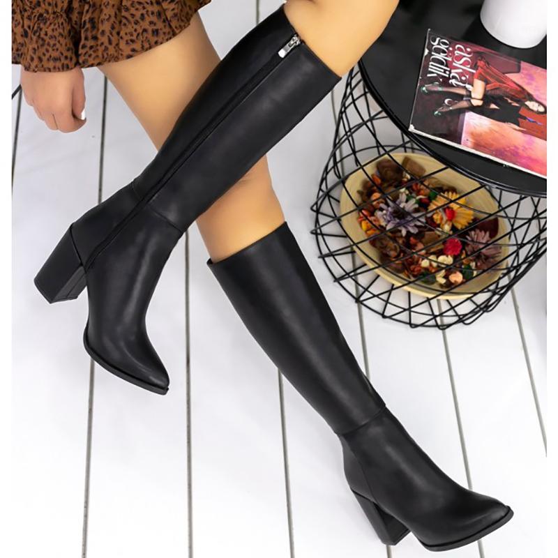 

Morena Black Skin Boots1, As pic
