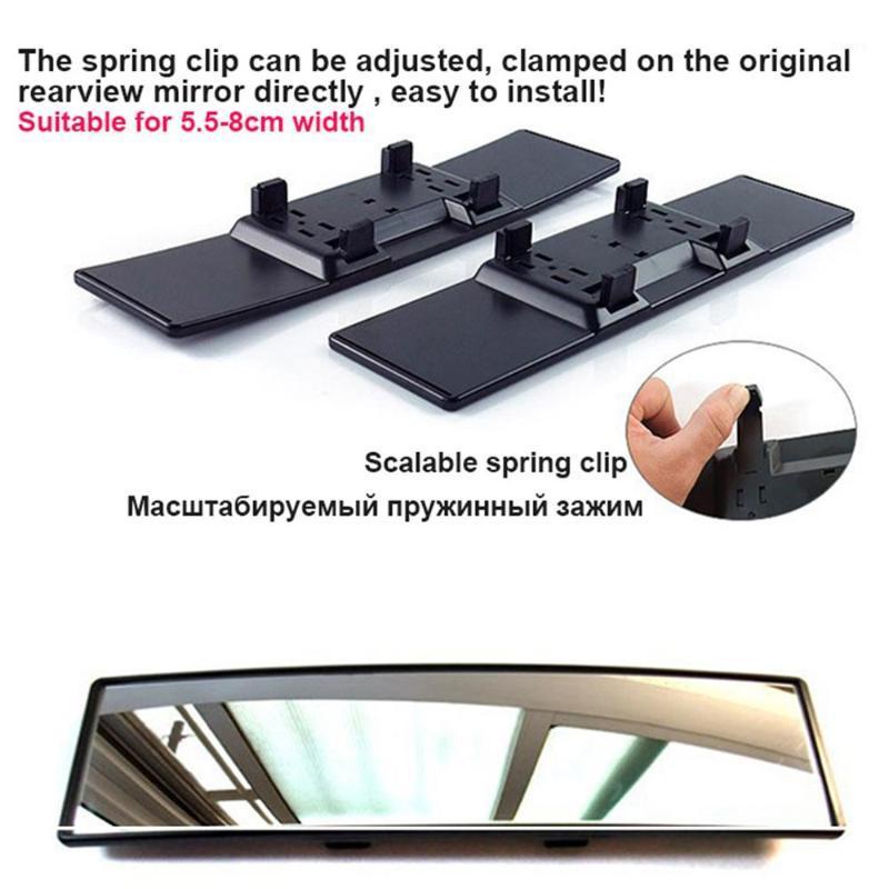 

2018 Antiglare Car Interior Rear View Mirror Panoramic Clip-on Wide Angle Rearview Mirrors Wire Drawing Frame Styling1