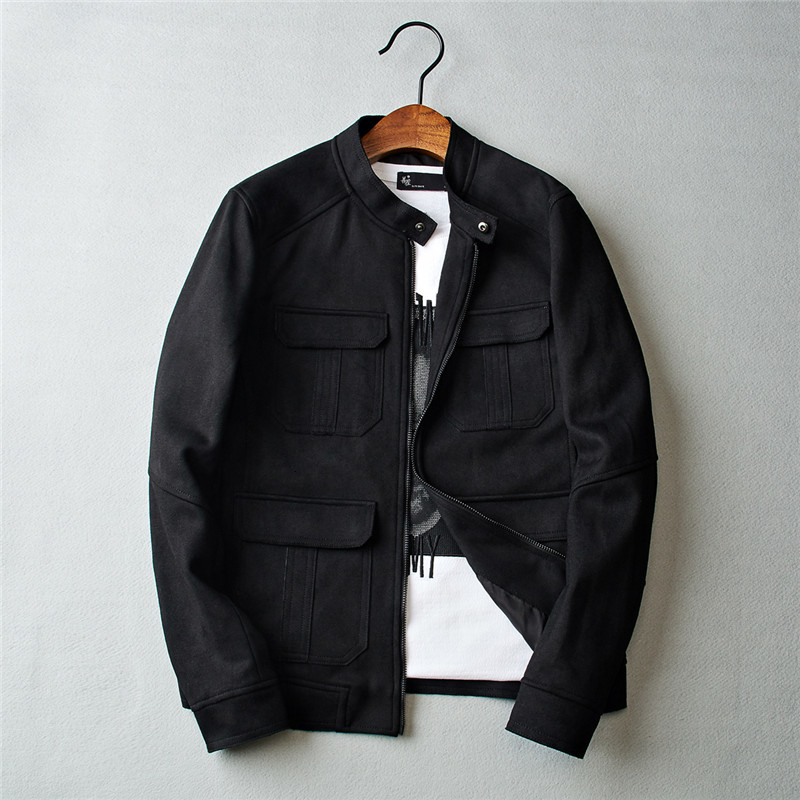 

2021 New Autumn Men's Winter Coats Suede Fabric Good Quality Full Size M-3xl Man's Jacket 5ACU, Black color