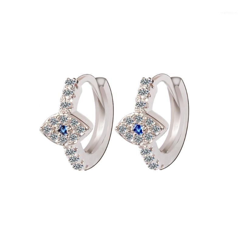 Hot Sale Evil Eye Female Circle Huggie Earring Rose Gold Silver Color Crystal Tiny Small Stud Earrings for Women Jewelry Brincos1-image-639867827