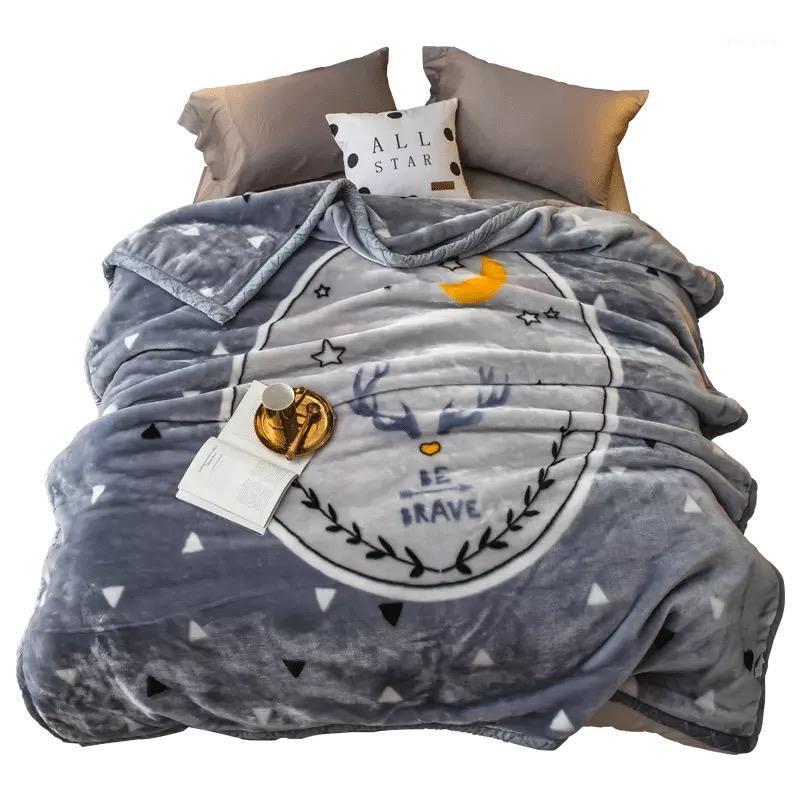 

thick Warm Fleece Blanket Winter bedroom quilts Sofa Nap blanket home bedroom bedding comforter Mechanical Wash Raschel1, As picture