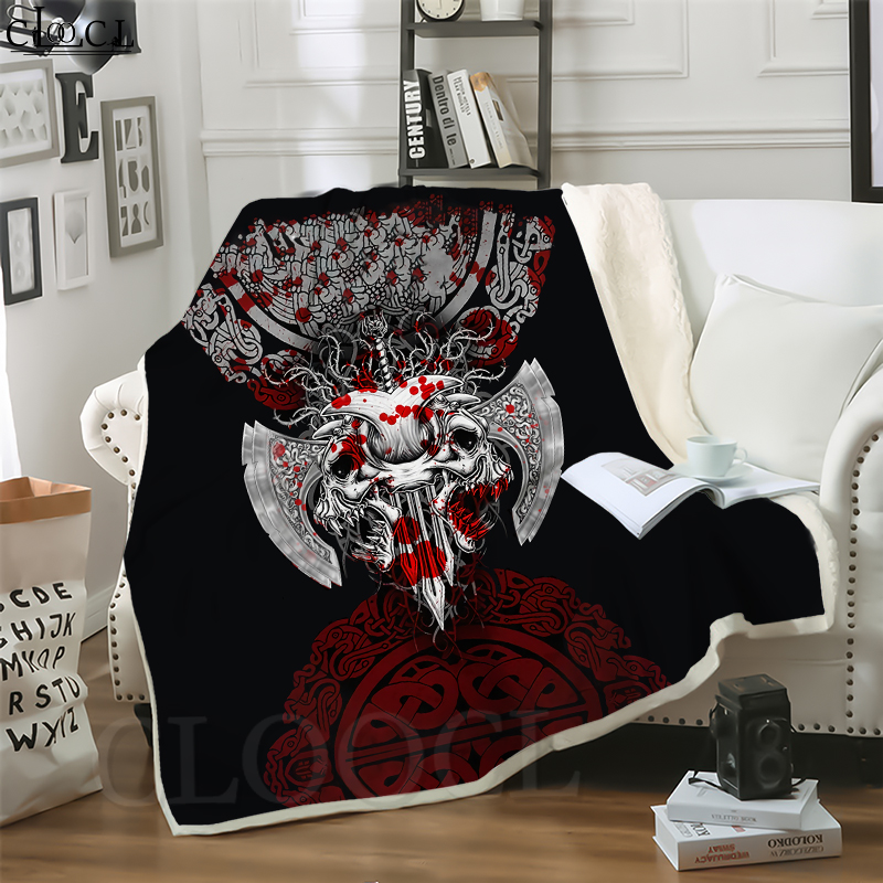 

CLOOCL Pirate Viking Totem 3D Print Casual Style Air Conditioning Blanket Sofa Teens Bedding Throw Blankets Plush Quilt
