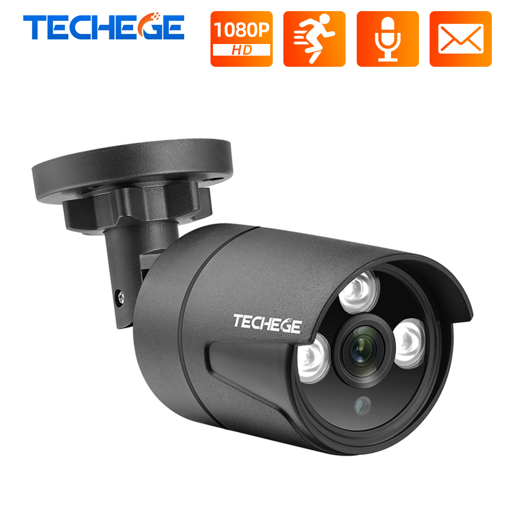 

Techege H.265 1080P IP Camera Audio record RTSP FTP Onvif HD 2MP Waterproof Outdoor Motion Detection DC 12V or 48V PoE Optional