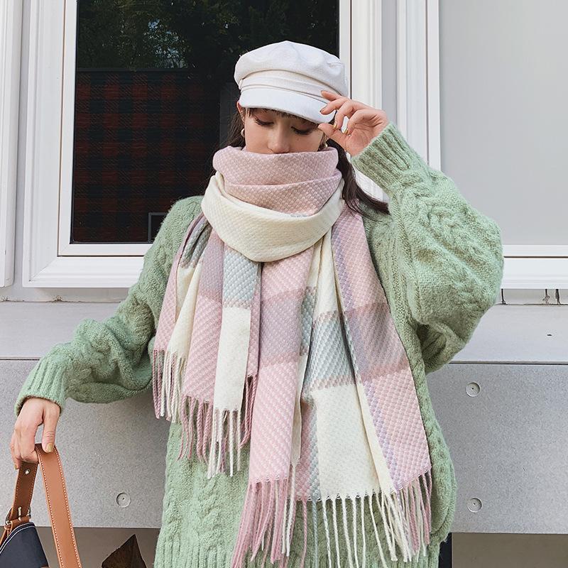 

New Long British Plaid Scarf In Aw19. Dual Purpose Warm and Fashionable Women's Shawl. 3028