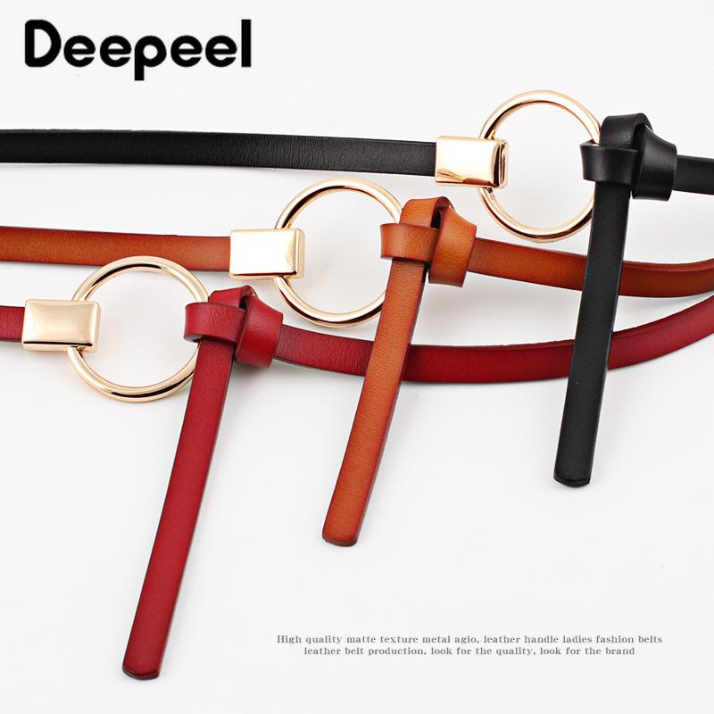 

5pcs Deepeel 1cm*107cm Thin Women Leather Cummerbunds Belt Fashion Corset Female Decorative Waistband Body Sexy PU Chain Belts, Black