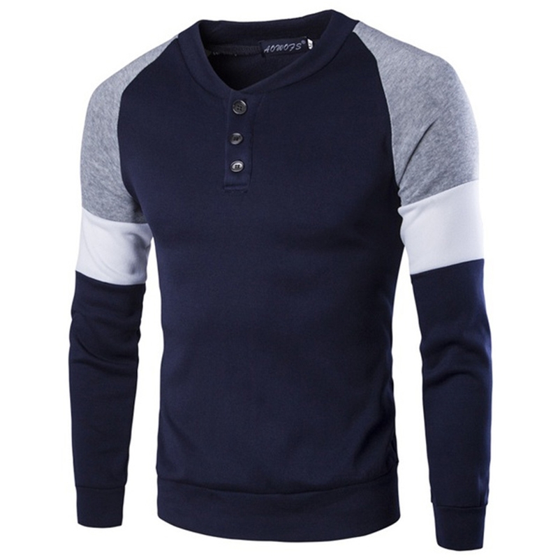 

ZOGAA Autumn Winter Men Sweater Slim Knitwear Casual O-neck Mens Plain Long Sleeve Cottton Sweatears Pullover Jumper Tops 201203, Navy blue