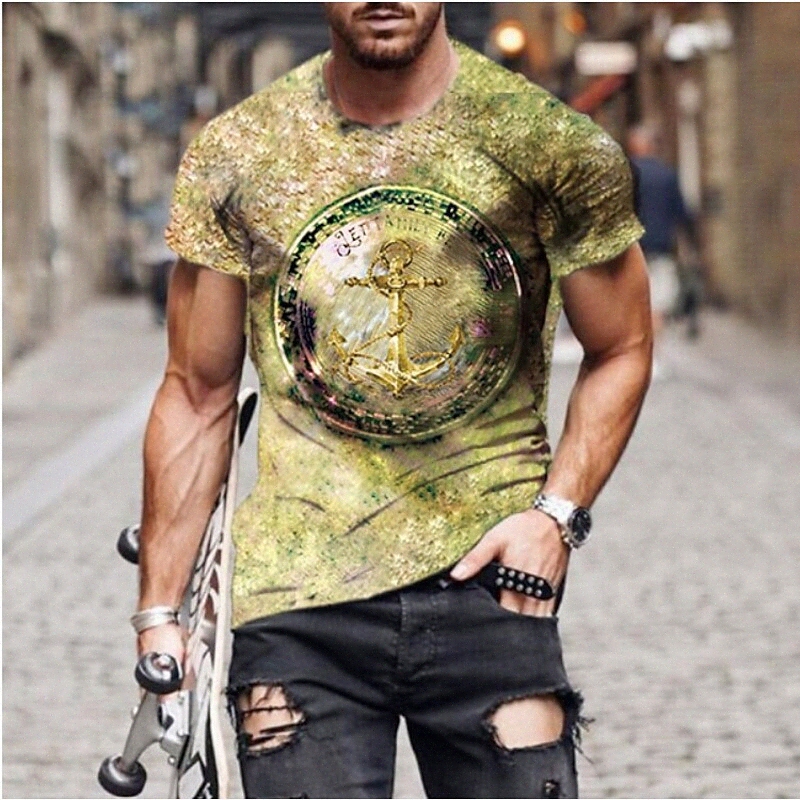 Tee-shirt Tee Te T-shirt 3D Imprimer Imprimé graphique Toile ronde Daily Holiday Imprimé à manches courtes Tops Casual Designer Grand et grand Bl