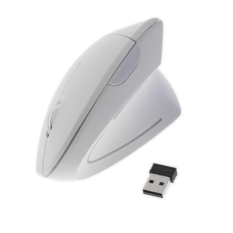 

2.4G Ergonomic Optical Wireless Vertical Mouse USB Mice 800 / 1200 /1600 DPI-White