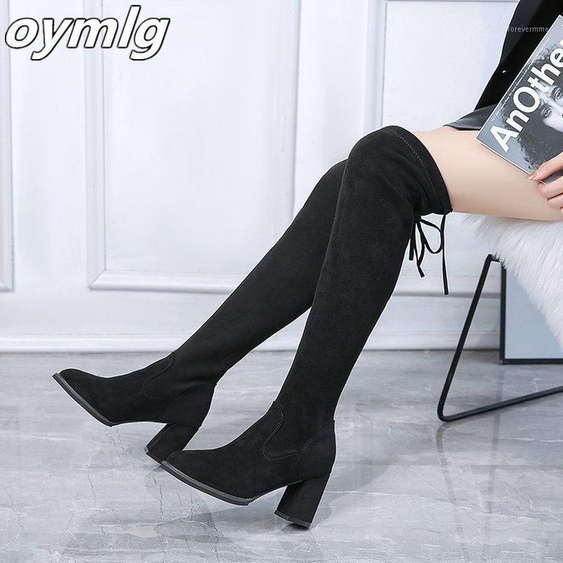 

2020 NEW Thigh High Boots For Women's Winter Over Knee Boots Women Black Slim Warm Shoes Woman Elastic Botas altas Mujer1