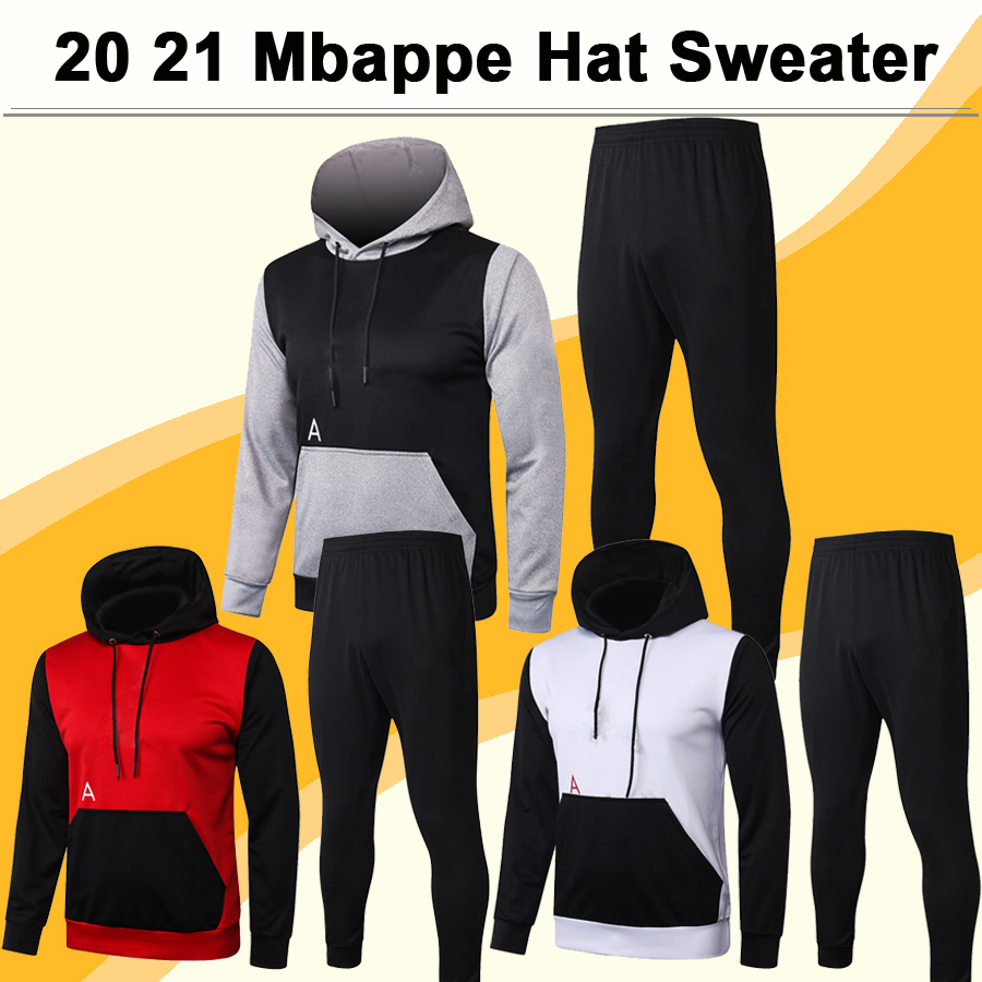 

20 21 MBAPPE ICARDI Mens Hat Sweater Suit Soccer Jerseys VERRATTI DRAXLER KIMPEMBE Hat Top DI MARIA Football Shirt Capuche Winter Clothing, F253# 2021 hat red sweater top