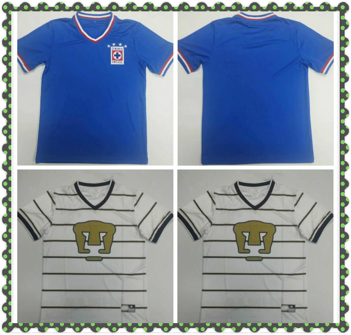 

1974 1997 UNAM Cruz Azul retro soccer jersey maillot de foot 74 97 miga mx camiseta de futbol football shirts Uniforms thailand quality