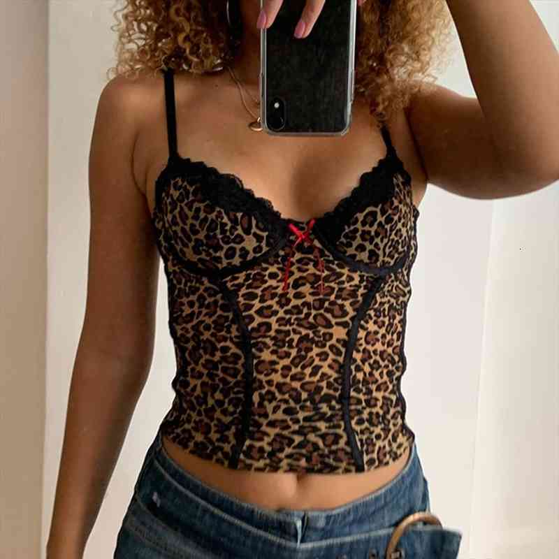 

Women Leopard Print Corset Top Y2k Aesthetics Vintage Sexy Top Fashion Vest Backless Lace Patchwork Ladies Summer Leopard Vest, White