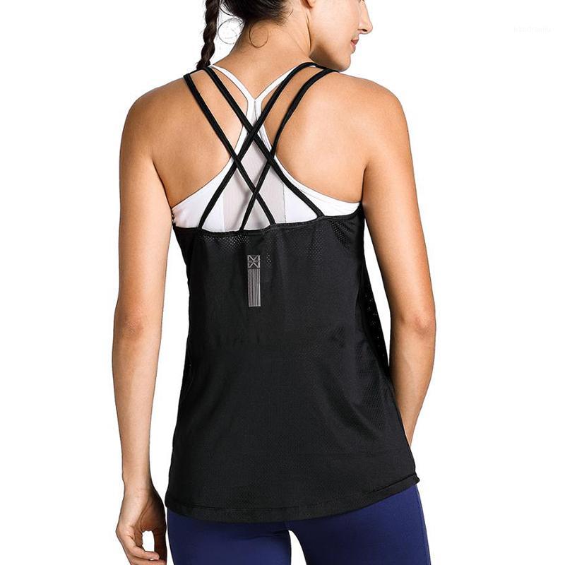 

Women's Activewear Cool Mesh Sleeveless Workout Tank Tops With Strappy Back1, Black01