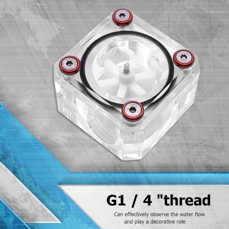 

G1/4 Thread 6 Impeller 3 Ways Flow Meter Square Water Indicator for PC Water Cooling System1