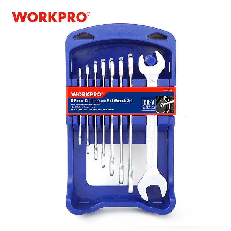 

WORKPRO 8PC CRV Metric Double End Wrench Set Steel Spanner Set