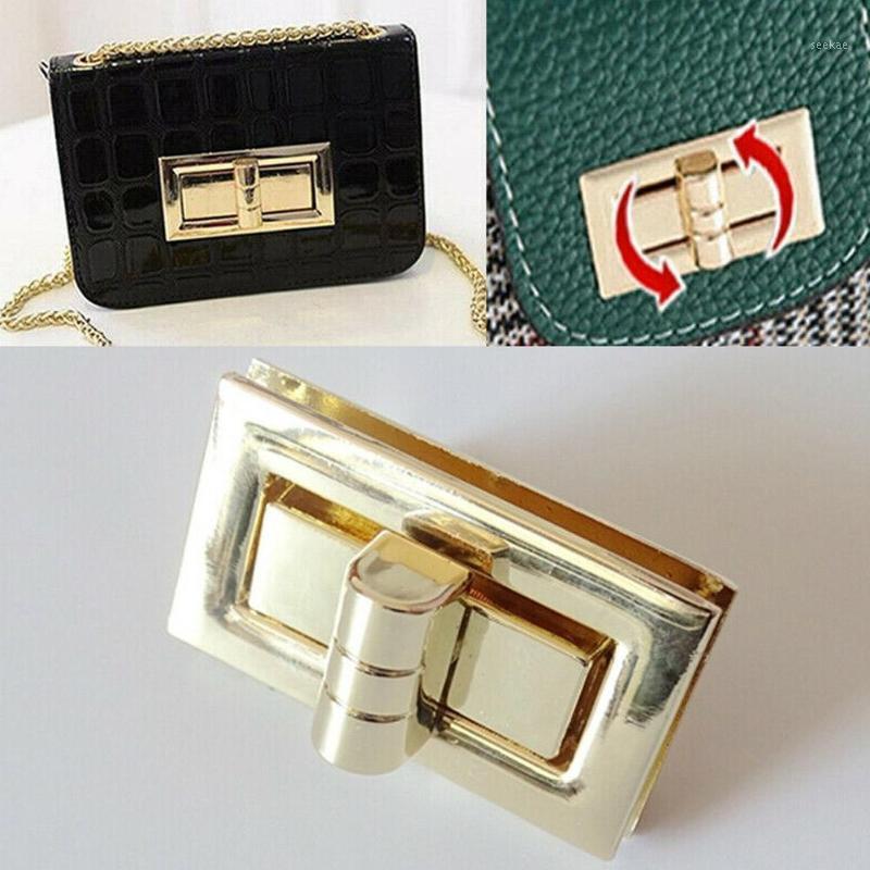 

1X Metal Rectangle Bag Turn Lock Twist Lock Clasp Leather Craft Women Bag Handbag Shoulder Purse Diy Hardware1