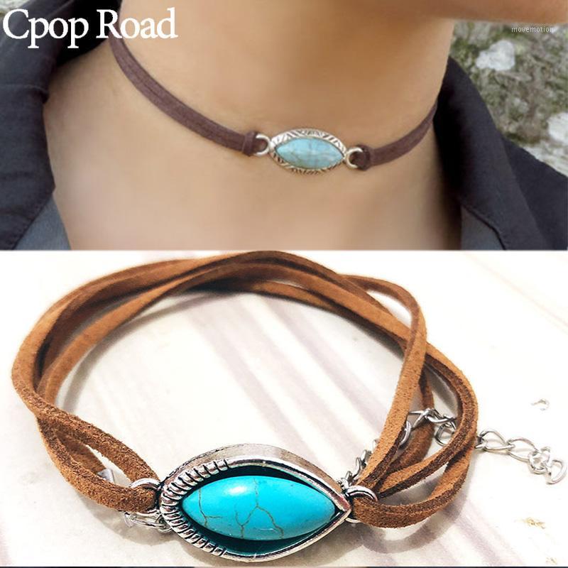 

Cpop Vintage Boho Leather Rope Choker Necklace Pendant Statement Choker Women Jewelry Accessories Hot Sale Gift1