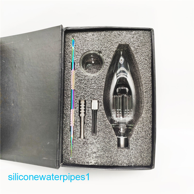 

Hot Popular Nectar Collectorxs with Titanium nail &Quartz Nail & RainbowTitanium Coating DABTool & a Glass Dowl For Smoking