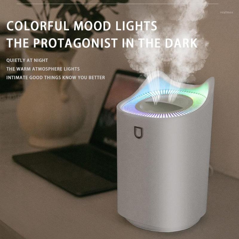 

Ultrasonic Humidifier Atomizing Humidifier Humidifiers 7 Colored Lights Double Nozzle 3L Fashion Creative Bedroom Office1