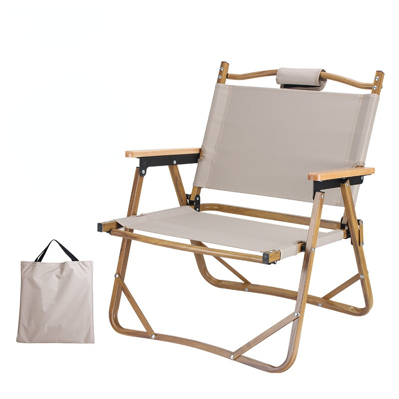 

Wood Grain Aluminum Tube Outdoor Folding Chair Aluminum Alloy Fishing Kermit Camping Beach Chair (The logistics price Pls Contact us)