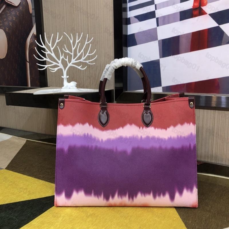 

Luxury Women Handbags Crossbody Bag Gradient Tie Dyeing Design High Quality Tote Shopping Wide Shoulder Strap, Red