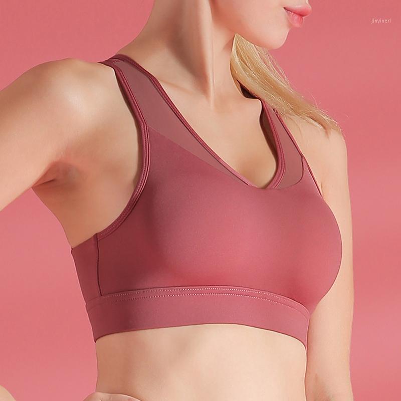 

Solid Seamless Brassiere Strappy Sports Bra For Women Gym Fitness Yoga Top Soutien Gorge Push Up Training Mesh Bra Sport Wear1, Black