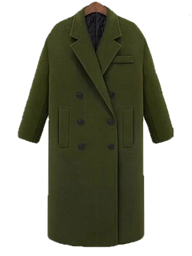 

2021 New Ladies sheer wool coat plus cotton thin double breasted super long Autumn and winter DTY1, Gray.