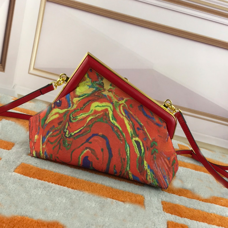 

Crossbody Bag Women Handbag Purse Marble Design Fabric Evening Clutch Bags Fashion Metal Letter Buckle Golden Hardware Removable Shoulder Strap, Just box