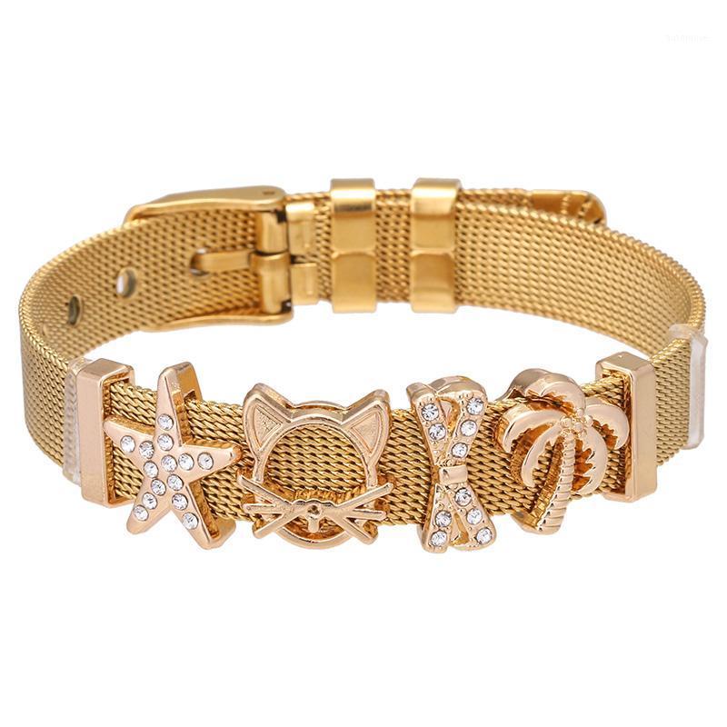 

CHIELOYS Fashion Lady Brand Bracelet Stainless Steel Crystal Star & Cat DIY Charm Bracelet Set Girl Birthday Gift Jewelry1