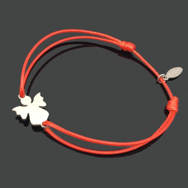 

Wish Card Bracelet Stainless Steel Charm Cord Friendship Bracelet Angel Charm Adjustable String Lucky For Women Girls