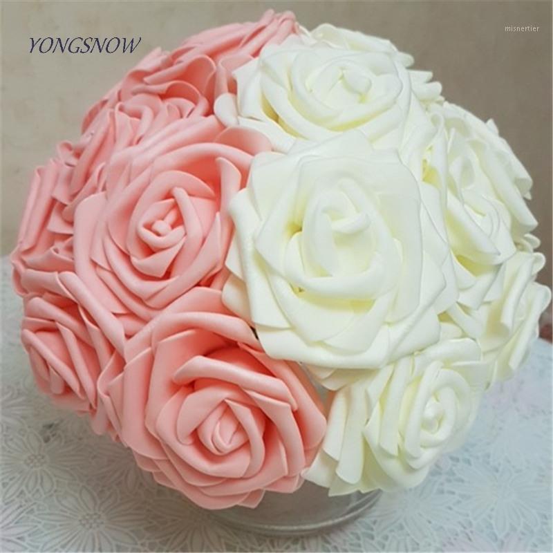 

20 pieces PE Foam Rose Flowers Pretty Charming Artificial Flowers Bride Bouquet DIY Scrapbooking Wedding Home Decor Supply1, White