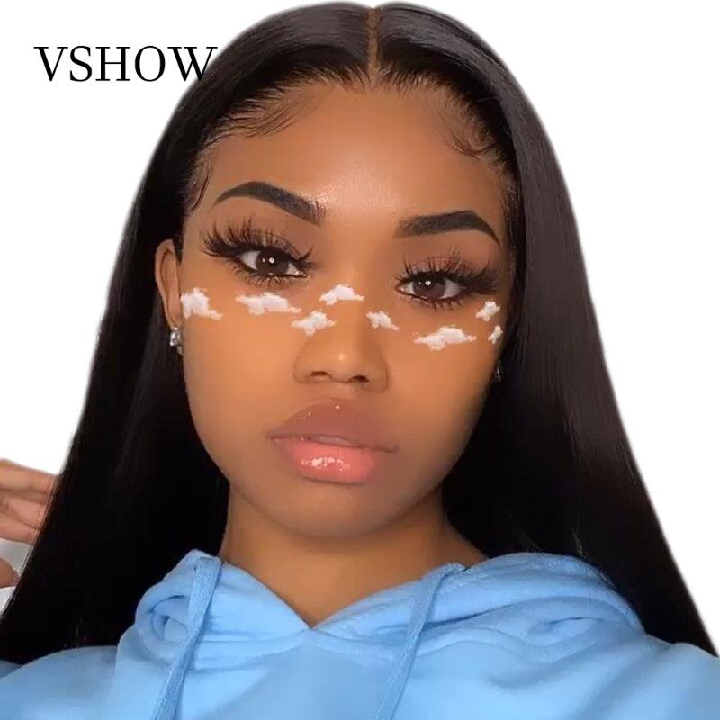 

Straight Lace Front Human Hair Wigs For Women Brazilian 13X4 Lace Frontal Wig Pre Plucked Baby Hair Remy Human Wigs 180%, Natural color