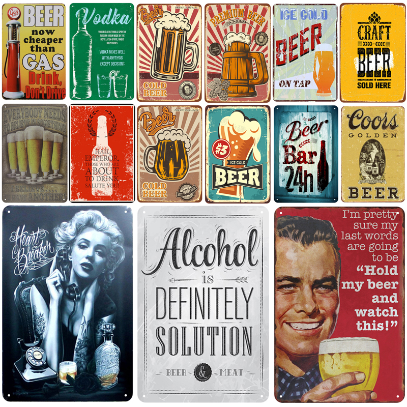 

2021 Ice Beer Plaque Metal Vintage Tin Sign Pin Up Shabby Chic Decor Metal Signs Vintage Bar Metal Poster Pub Plate Sticker Iron Poster