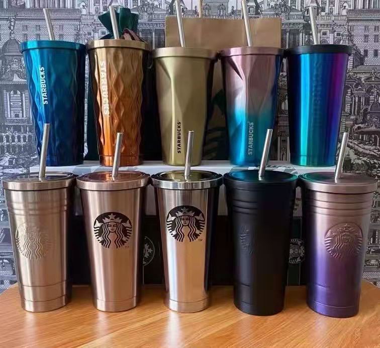 

Designer net red models factory direct sales new 304 vacuum stainless steel straw vacuum flask can be customized wholesale#9651
