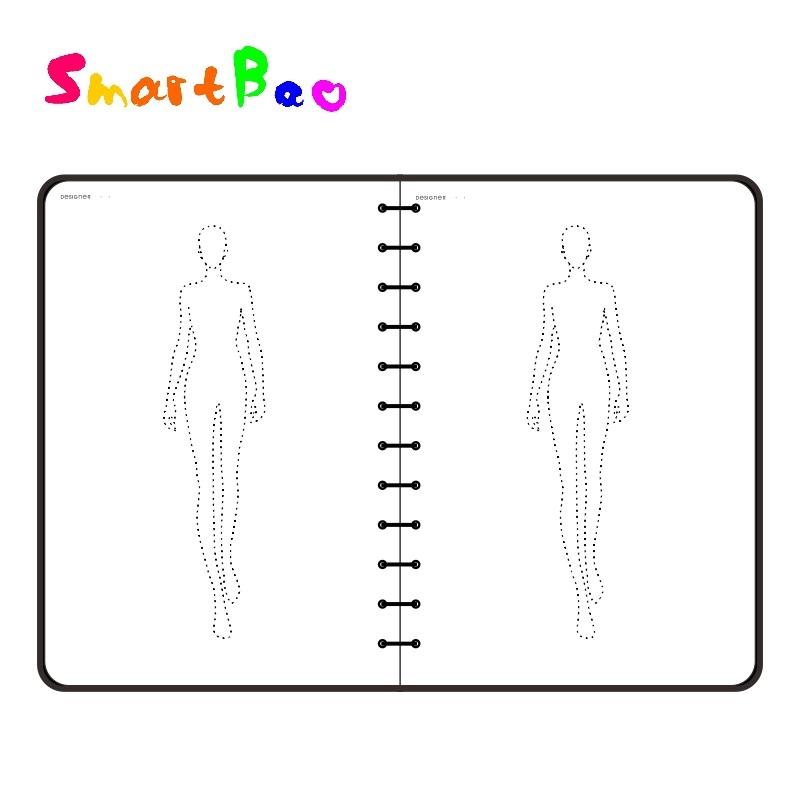 

A5 Women Fashion Design Notebook Human Body Notebook Sketch Style Renderings Clothing Designer Tools 50 sheets paper(120g